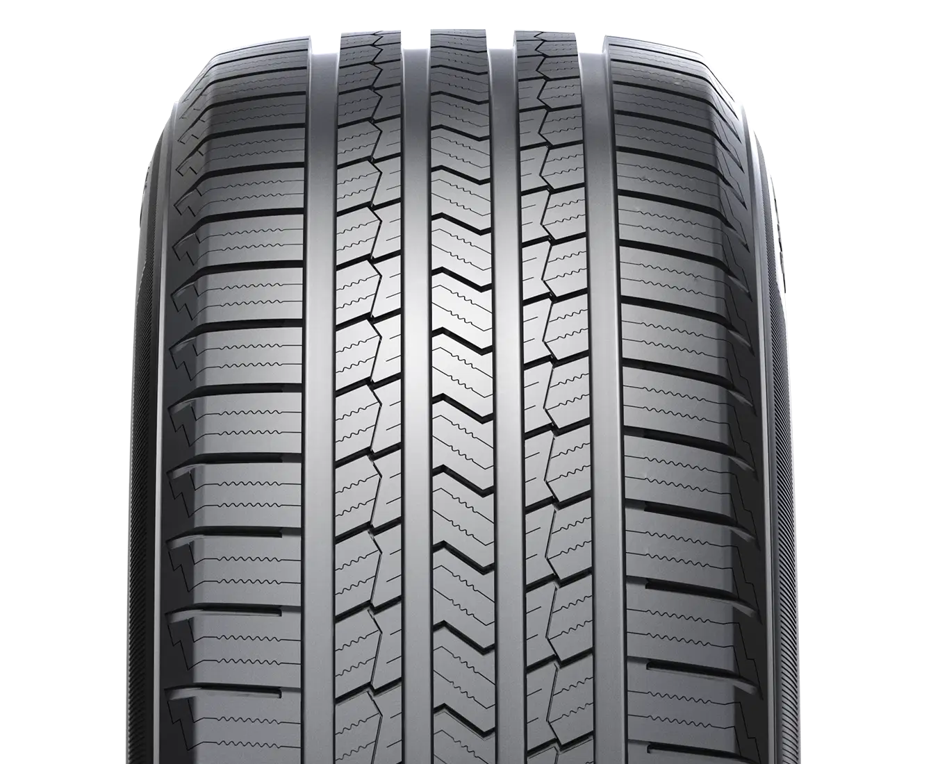 Close-up view of performance tires tread designed for enhanced grip and handling on various road conditions.